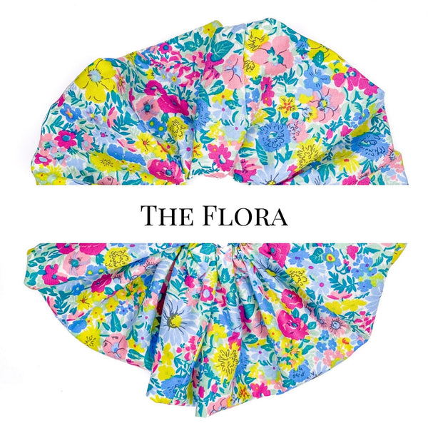 Oversized scrunchie, blue, floral