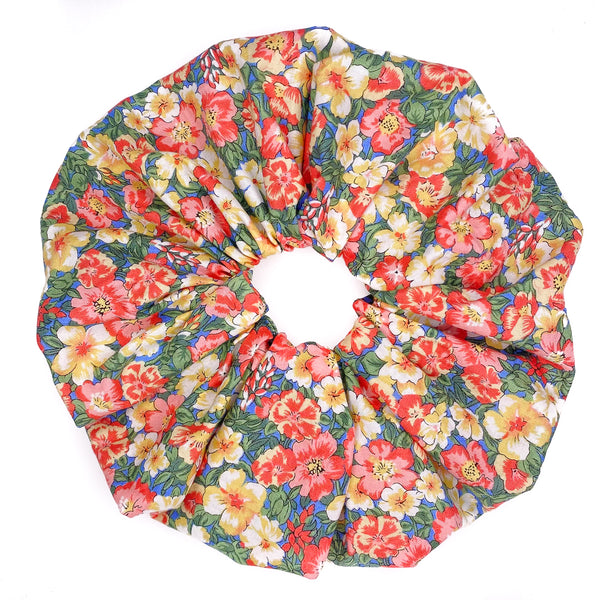 Oversized scrunchie, coral, floral