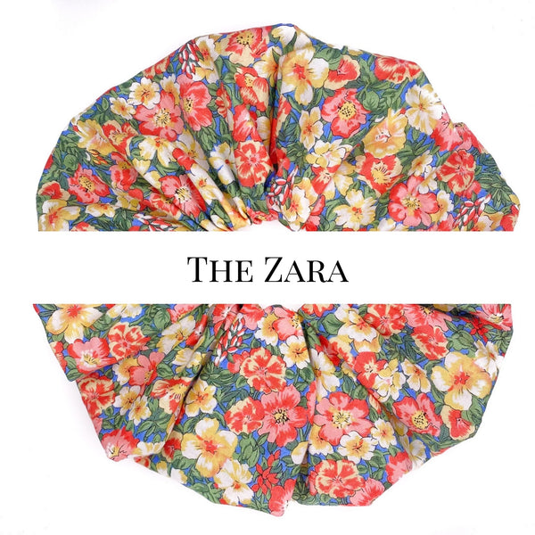 Oversized scrunchie, coral, floral