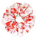 Oversized scrunchie, red, floral