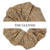 Oversized scrunchie, brown, floral
