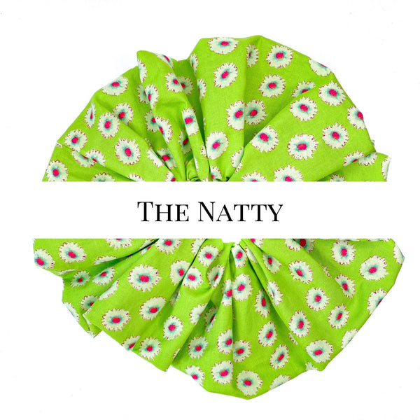 Oversized scrunchie, green, floral