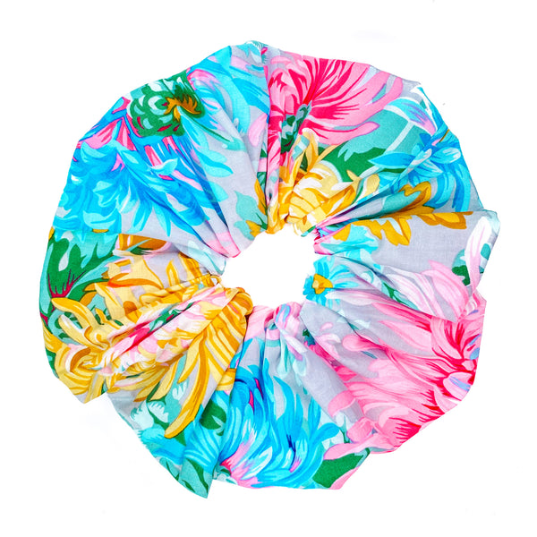 Oversized scrunchie, pink, floral