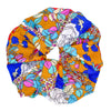 Oversized scrunchie, brown, floral