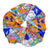 Oversized scrunchie, brown, floral