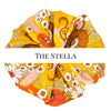 Oversized scrunchie, retro, yellow, brown, floral