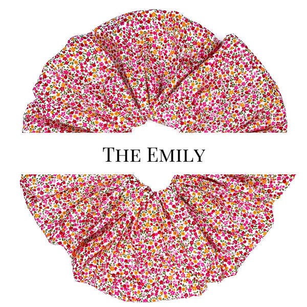 Oversized scrunchie, red, floral