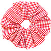 Oversized red and white gingham scrunchie