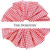 Oversized red and white gingham scrunchie