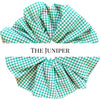 Oversized scrunchie, green and white gingham