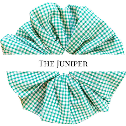 Oversized scrunchie, green and white gingham