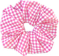 Oversized pink and white gingham scrunchie