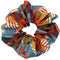 Oversized scrunchie in blues and oranges made from Liberty London tana lawn cotton