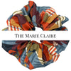 Oversized scrunchie in blues and oranges made from Liberty London tana lawn cotton