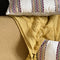 Handmade rectangular cushion - Linen & Embroidered Satin in purple, grey and yellow colours