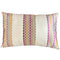 Handmade rectangular cushion - Linen & Embroidered Satin in purple, grey and yellow colours