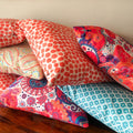 Handmade cushion - orange dots cushion - 