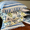 Handmade cushion - blue and white ombre stripe cushion - 