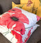 Handmade cushion - artistic large red poppies cushion - 