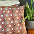 Handmade cushion - woven geometric hexagon cushion - 