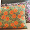 Handmade cushion cover - Orange & Green Hand-blocked Print