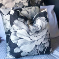 Handmade cushion - grey floral monochrome cushion - 