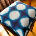 Handmade cushion - Blue and grey canvas cushion - 