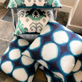 Handmade cushion - Blue and grey canvas cushion - 