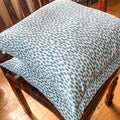 Handmade cushion - teal & white dabs pattern cushion - 