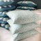Handmade cushion - teal & white dabs pattern cushion - 
