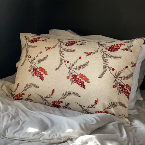 Upholstery Pillowcase™️ - Cream & Rust Embroidered