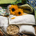 Inner Bag with Sunflower Seeds Weight Eye Pillow / Yoga Eye Pillow, "Pine Field"