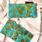 Batik Cotton Weighted Eye Pillow / Yoga Eye Pillow, "Blue Gold Leaf"