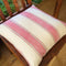 Handmade cushion - pink, cream and grey striped cushion cushion - 