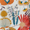 Abstract floral fabric in brown and blue, pattern 2